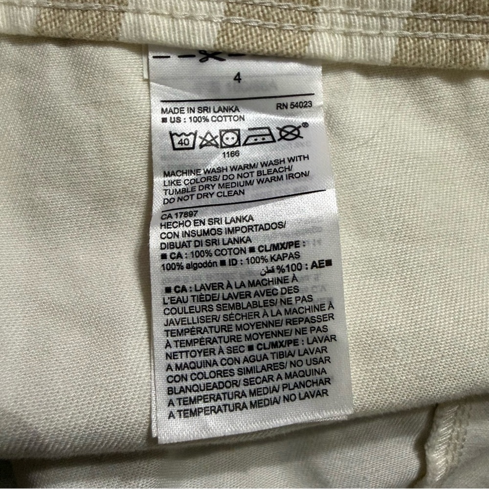 Old Navy Khaki Beige & White Striped Button-Front Mini Skirt - Picture 4 of 4